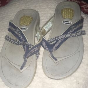 Dr. Scholl's Women's Gray and Navy Flip Flops